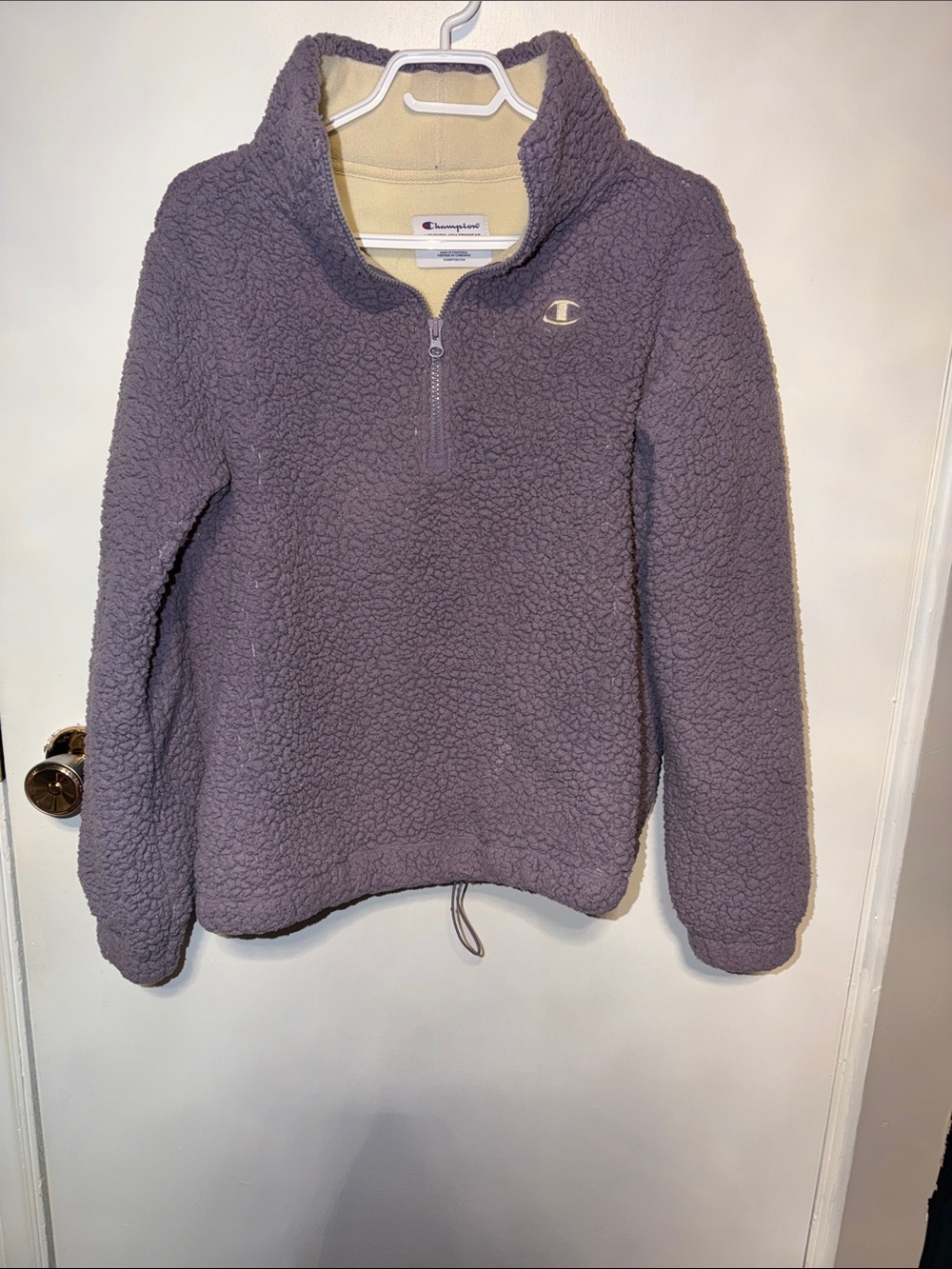 Champion Lavender-Gray Sherpa Half-Zip Pullover